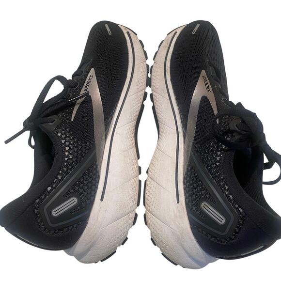 Brooks "Ghost 14" Women's Running Sneaker, Black/Silver, 7.5, #1203561D057 Wide - Picture 9 of 10